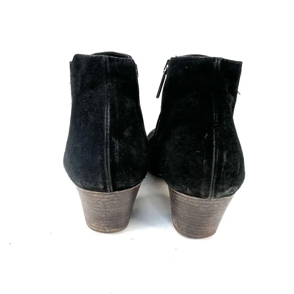 Aquatalia By Marvin K Boots Womens 9.5 Casual Zip Ankle Bootie Black Suede Heels